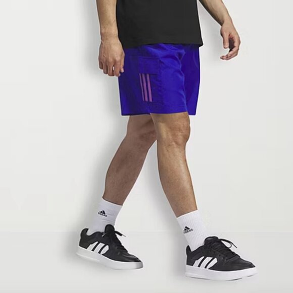 adidas Mens 7" Moisture Wicking Cargo Short , Blue Sz L - Picture 4 of 5